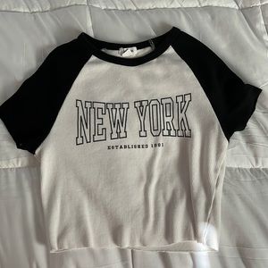 white new york crop top, size xs